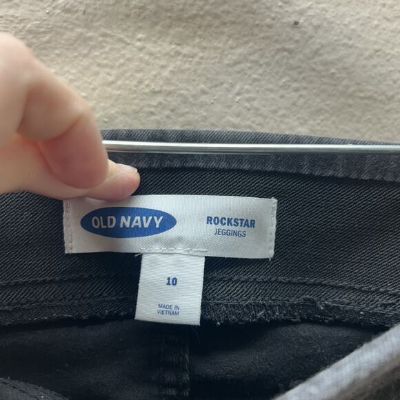 Old Navy Jeans Womens Size 10 Black Rockstar Mid Rise Stretch Jegging Pull On - Picture 5 of 5